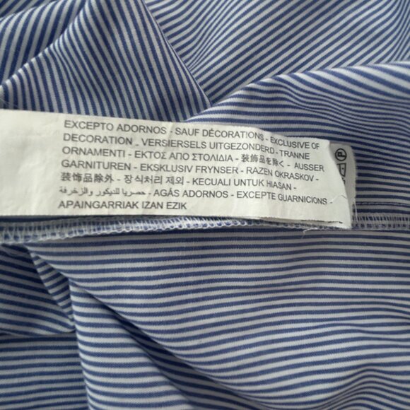 Zara Preppy Varsity Blue Pinstripe shirt – Women’s Medium M - Picture 12 of 13